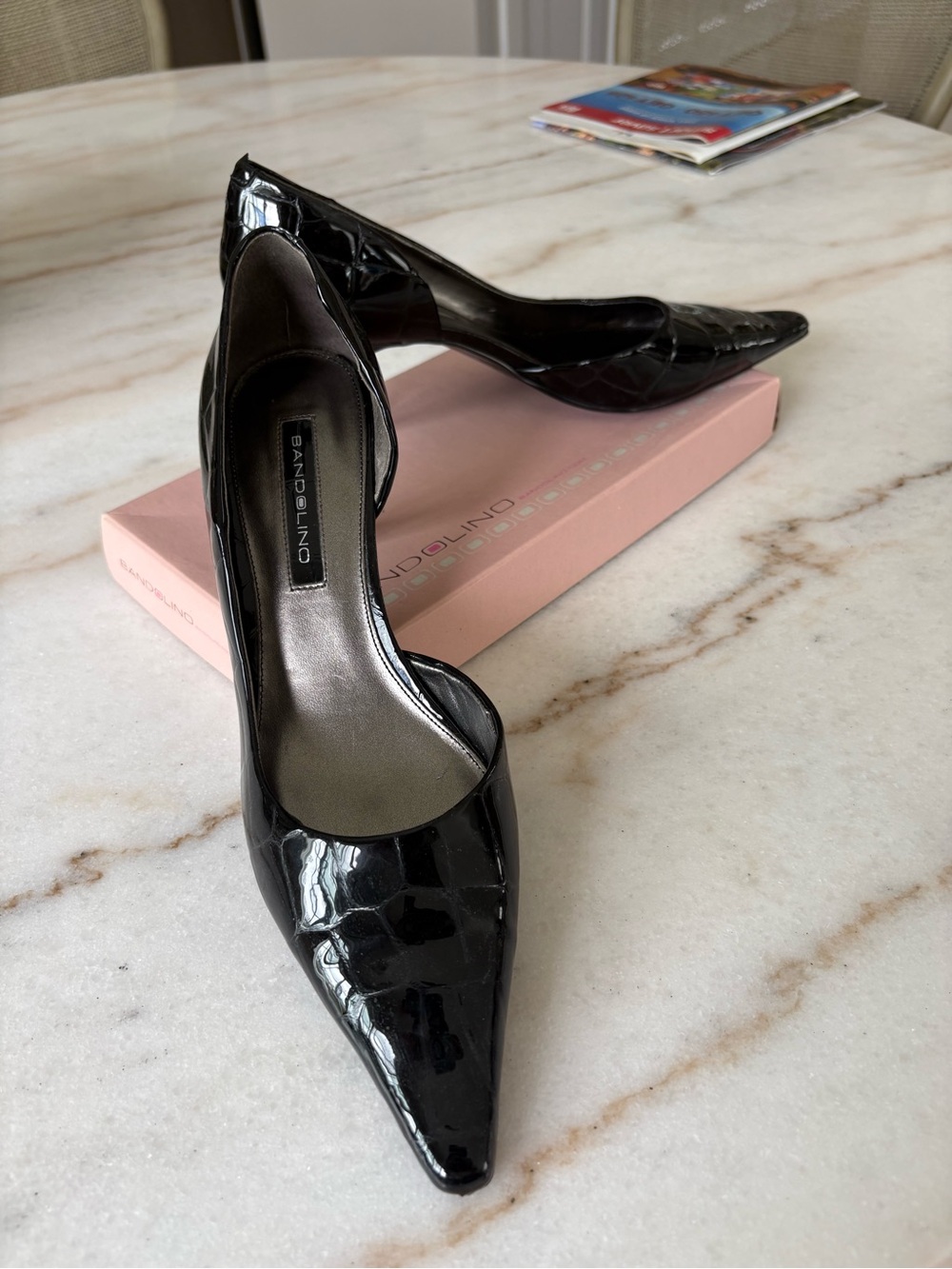 Bandolino  black patent pumps size 10